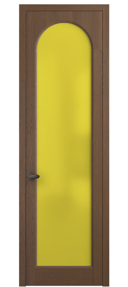 Межкомнатная дверь Палаццо 6804 Дуб каштановый матовый Сатинированное жёлтое стекло, триплекс Цена 152529 ₽ | Volhovec