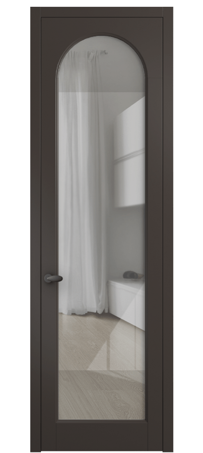 Межкомнатная дверь Палаццо 6804 Матовый антрацит Рефлективное прозрачное стекло "Стопсол", калёное Цена 21320950 so'm | Volhovec