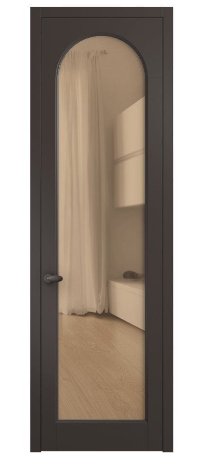 Межкомнатная дверь Палаццо 6804 Матовый антрацит Прозрачное оранжевое стекло, триплекс Цена 97029 ₽ | Volhovec