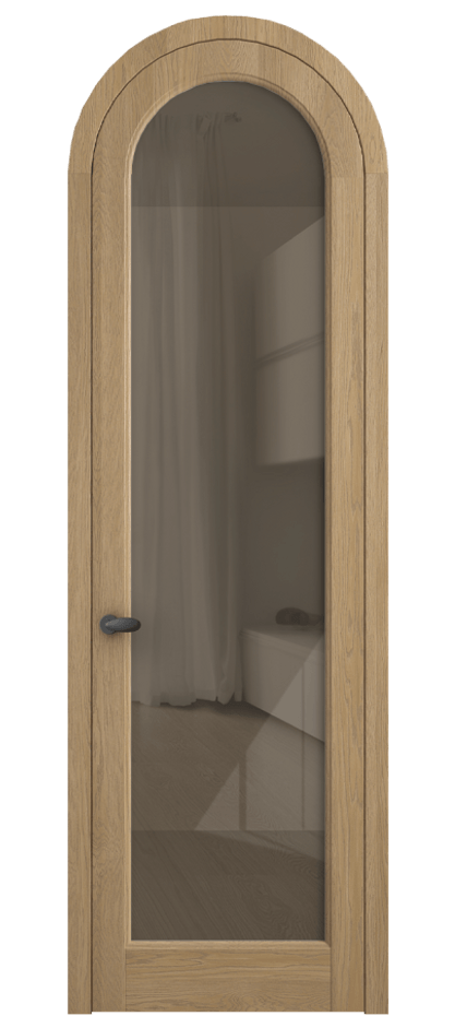 Межкомнатная дверь Палаццо 6814 Дуб соломенный матовый Рефлективное бронзовое стекло "Стопсол", калёное Цена 43512910 so'm | Volhovec