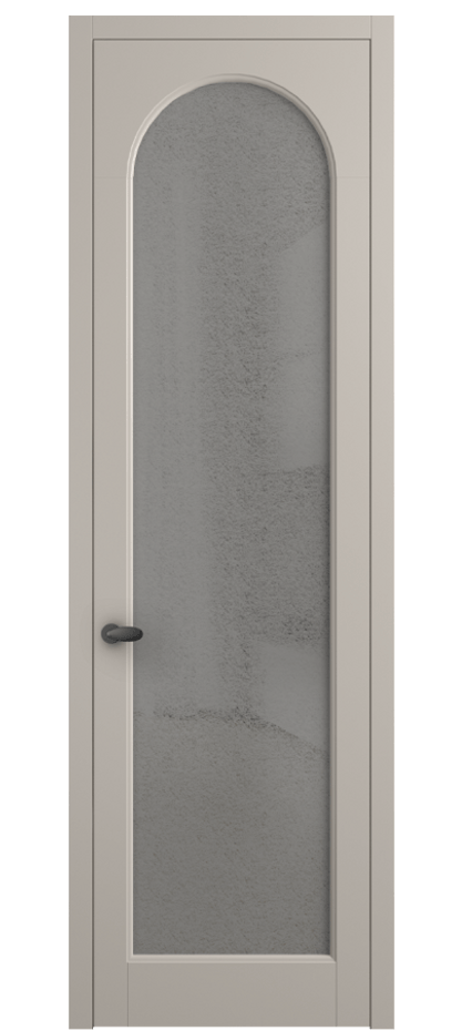 Межкомнатная дверь Палаццо 6804 Матовый светло-бежевый Фактурное серое стекло "Лёд", триплекс Цена 20914950 so'm | Volhovec