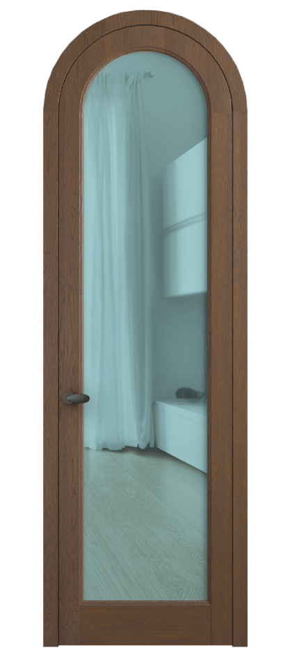 Межкомнатная дверь Палаццо 6814 Дуб каштановый матовый Прозрачное голубое стекло, триплекс Цена 42761810 so'm | Volhovec