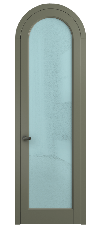 Межкомнатная дверь Палаццо 6814 Матовый оливковый тёмный Фактурное голубое стекло "Лёд", триплекс Цена 26625340 so'm | Volhovec