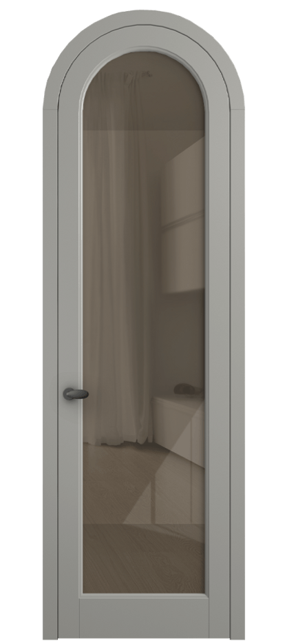 Межкомнатная дверь Палаццо 6814 Матовый нейтральный серый Рефлективное бронзовое стекло "Стопсол", калёное Цена 133159 ₽ | Volhovec