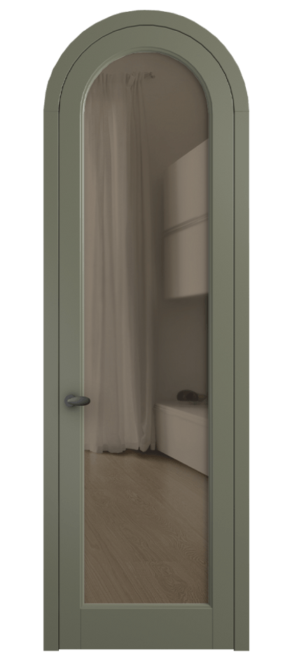 Межкомнатная дверь Палаццо 6814 Матовый оливковый тёмный Прозрачное бронзовое стекло, триплекс Цена 26036640 so'm | Volhovec