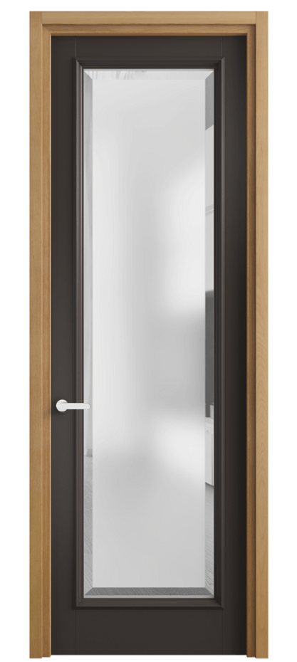 Межкомнатная дверь Шарм 6702 Матовый антрацит Сатинированное стекло с фацетом Цена 20787060 so'm | Volhovec