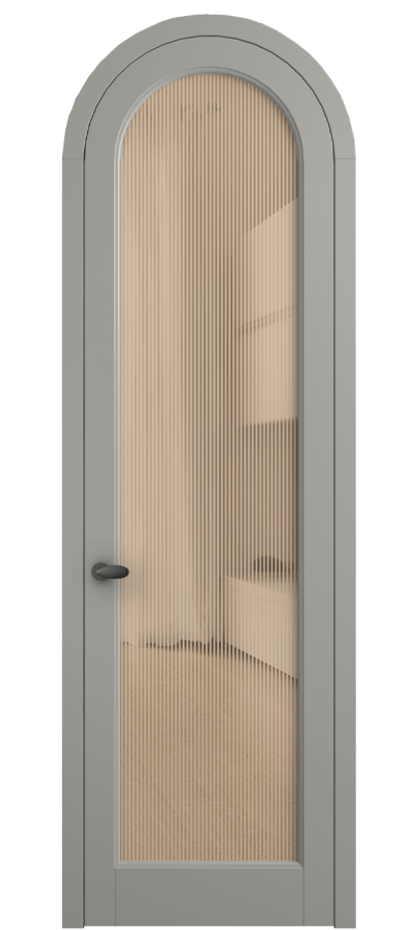 Межкомнатная дверь Палаццо 6814 Матовый нейтральный серый Рифлёное оранжевое стекло "Дюна", триплекс Цена 27254640 so'm | Volhovec