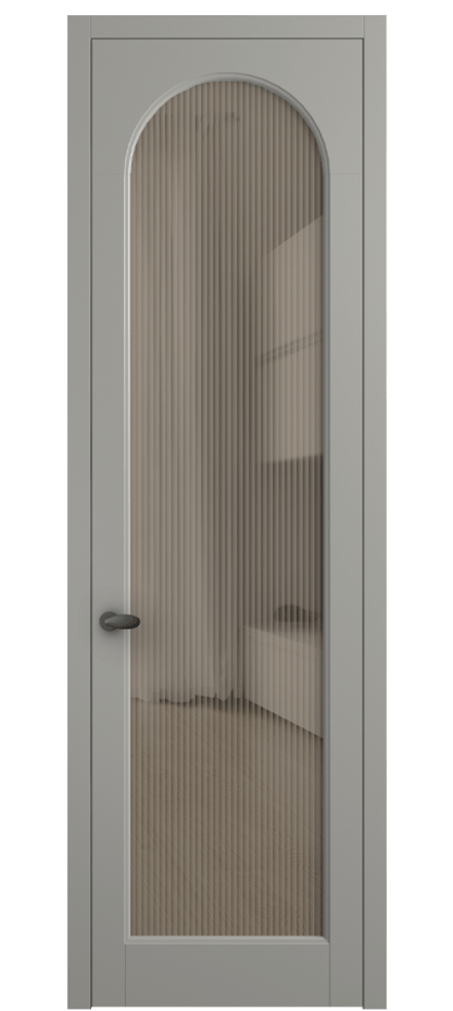 Межкомнатная дверь Палаццо 6804 Матовый нейтральный серый Рифлёное бронзовое стекло "Мору", триплекс Цена 21320950 so'm | Volhovec
