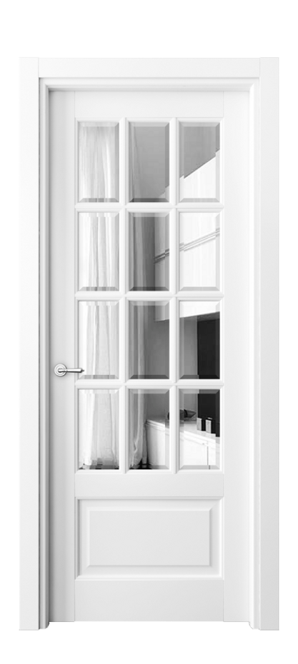 Межкомнатная дверь Тоскана Грильято 6313 Матовый белоснежный Сатинированное стекло с фацетом Цена 23730500 so'm | Volhovec