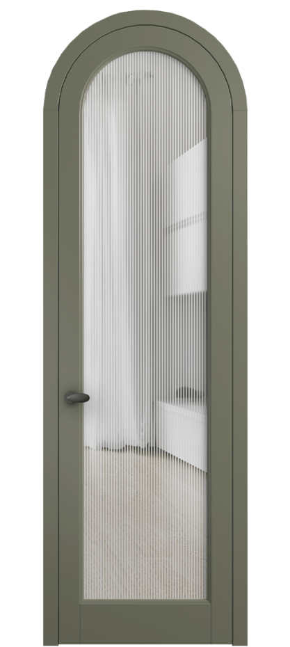 Межкомнатная дверь Палаццо 6814 Матовый оливковый тёмный Рифлёное стекло "Дюна", триплекс Цена 27254640 so'm | Volhovec