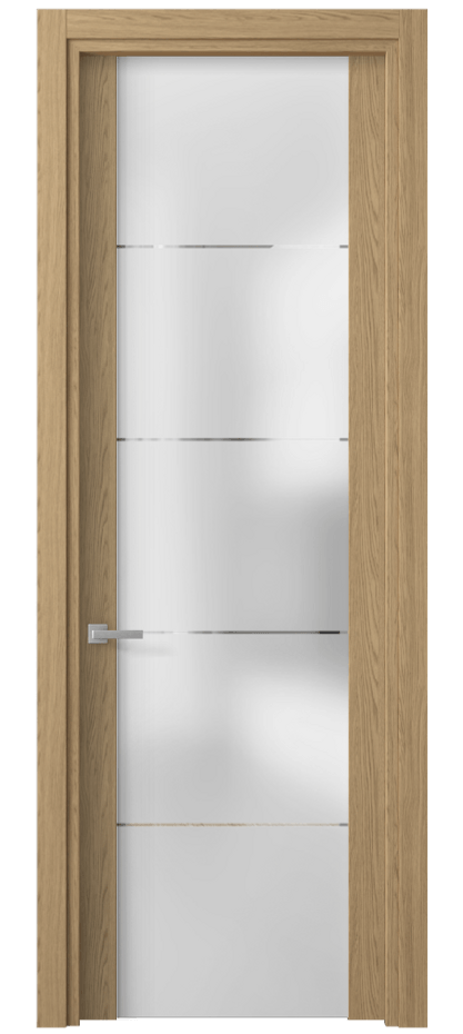 Межкомнатная дверь Planum 4114 Жемчужный дуб Сатинированное стекло с гравировкой «КВАДРО», триплекс Цена 6625720 so'm | Volhovec
