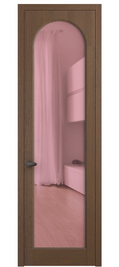 Межкомнатная дверь Палаццо 6804 Дуб каштановый матовый Прозрачное розовое стекло, триплекс Цена 30090550 so'm | Volhovec