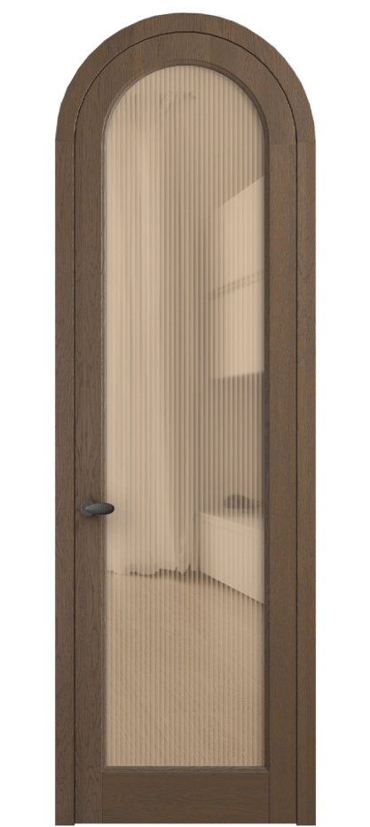 Межкомнатная дверь Палаццо 6814 Дуб туманный матовый Рифлёное оранжевое стекло "Мору", триплекс Цена 43512910 so'm | Volhovec