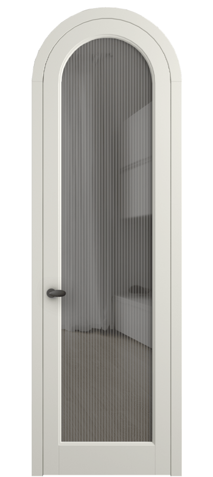 Межкомнатная дверь Палаццо 6814 Матовый жемчужный Рифлёное серое стекло "Мору", триплекс Цена 27031340 so'm | Volhovec