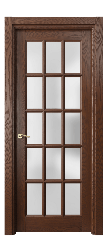 Межкомнатная дверь Lignum 0708 Дуб коньячный брашированный Сатинированное стекло Цена 35179700 so'm | Volhovec