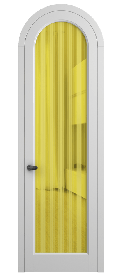 Межкомнатная дверь Палаццо 6814 Матовый белоснежный Рифлёное желтое стекло "Дюна", триплекс Цена 26625340 so'm | Volhovec