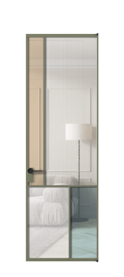 Межкомнатная дверь Mosaic АЛПЛ041.20 Алюминий оливковый тёмный Комбинация стекол Группы 1 и Группы 3 Цена 34889610 so'm | Volhovec