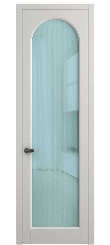 Межкомнатная дверь Палаццо 6804 Матовый серый Рифлёное голубое стекло "Дюна", триплекс Цена 20914950 so'm | Volhovec