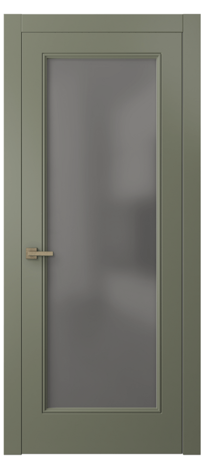 Межкомнатная дверь Линия 8300 Матовый оливковый тёмный Сатинированное серое стекло, триплекс Цена 15306000 so'm | Volhovec