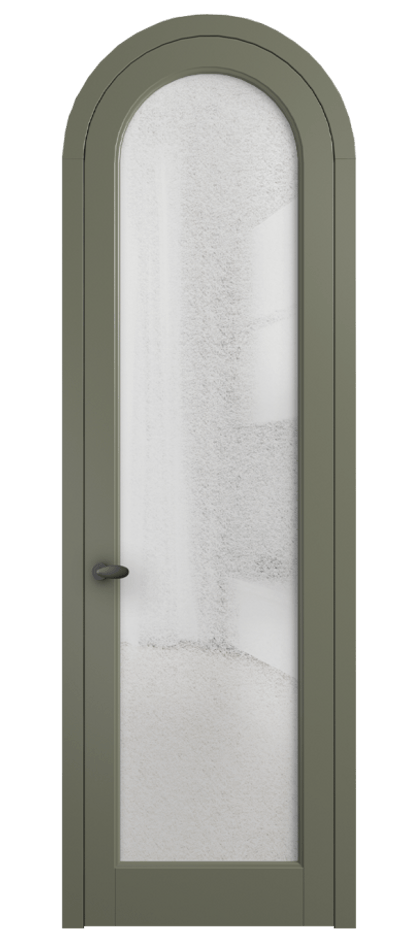 Межкомнатная дверь Палаццо 6814 Матовый оливковый тёмный Фактурное стекло "Лёд", триплекс Цена 26625340 so'm | Volhovec