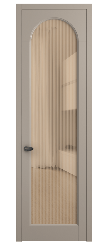 Межкомнатная дверь Палаццо 6804 Матовый бисквитный Рифлёное оранжевое стекло "Moru", триплекс Цена 21320950 so'm | Volhovec