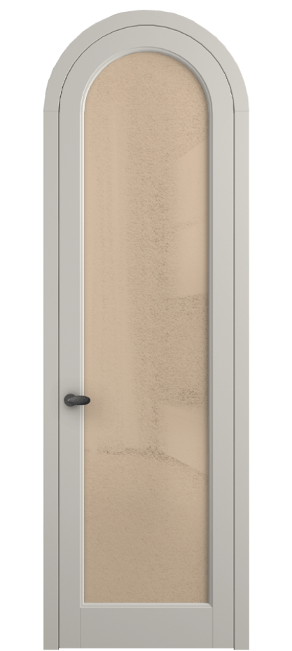 Межкомнатная дверь Палаццо 6814 Матовый облачно-серый Фактурное оранжевое стекло "Лёд", триплекс Цена 26625340 so'm | Volhovec