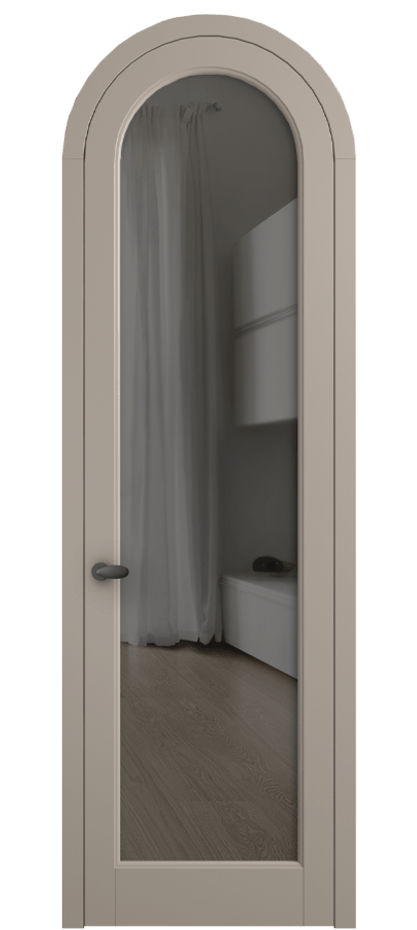 Межкомнатная дверь Палаццо 6814 Матовый бисквитный Прозрачное серое стекло, триплекс Цена 25407340 so'm | Volhovec