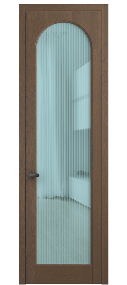 Межкомнатная дверь Палаццо 6804 Дуб туманный матовый Рифлёное голубое стекло "Мору", триплекс Цена 31714550 so'm | Volhovec