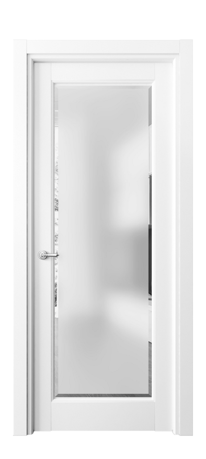 Межкомнатная дверь Тоскана Ромбо 6300 Матовый белоснежный Сатинированное стекло с фацетом Цена 19142700 so'm | Volhovec