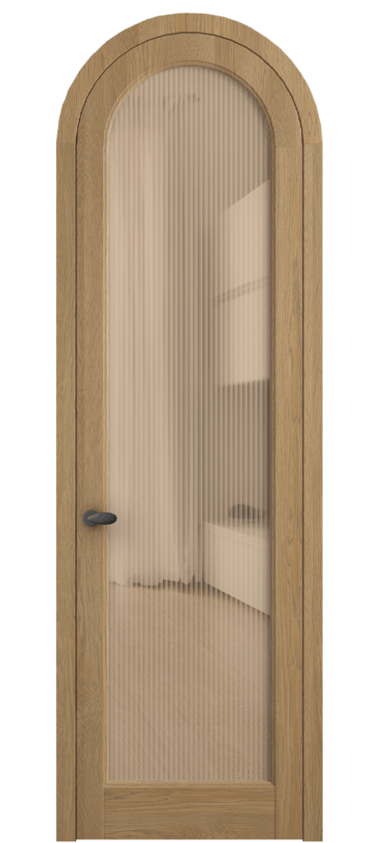 Межкомнатная дверь Палаццо 6814 Дуб пшеничный матовый Рифлёное оранжевое стекло "Moru", триплекс Цена 43512910 so'm | Volhovec
