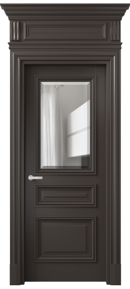 Межкомнатная дверь Антик 7304 Матовый антрацит Прозрачное стекло с фацетом Цена 32948730 so'm | Volhovec