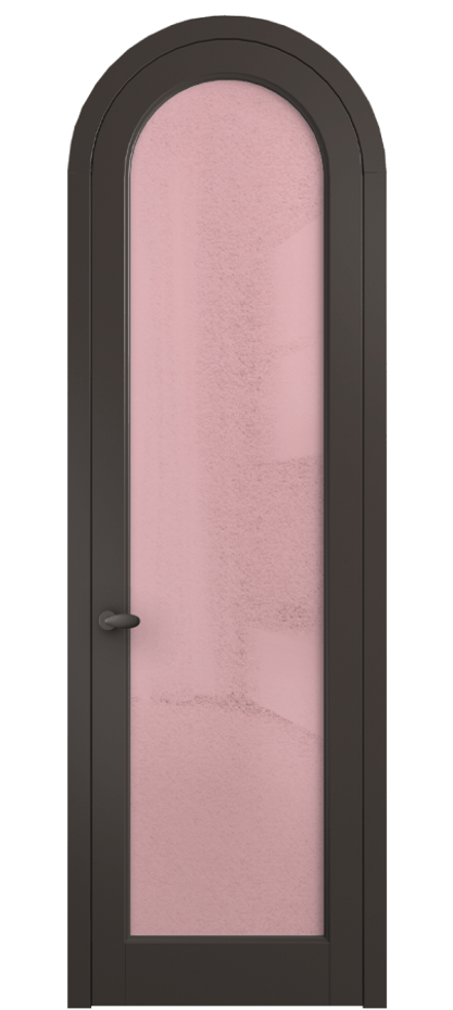 Межкомнатная дверь Палаццо 6814 Матовый антрацит Фактурное розовое стекло "Лёд", триплекс Цена 26625340 so'm | Volhovec