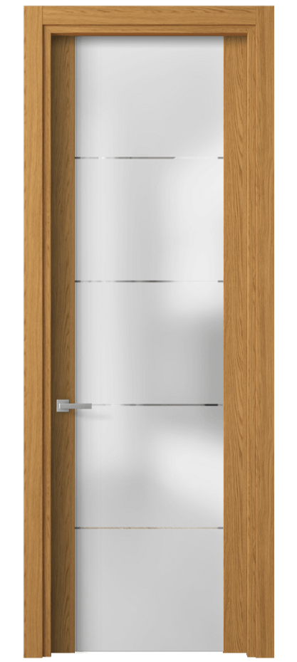 Межкомнатная дверь Planum 4114 Ванильный дуб Сатинированное стекло с гравировкой «КВАДРО», триплекс Цена 6625720 so'm | Volhovec