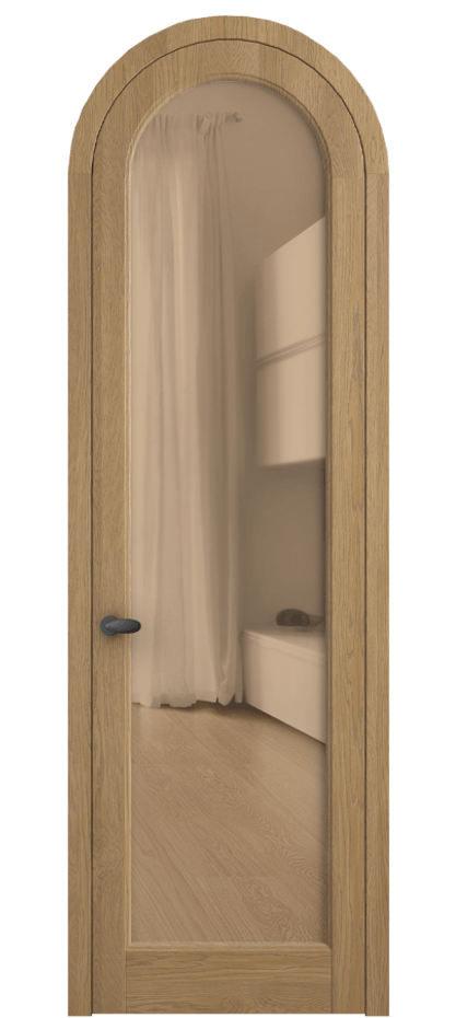 Межкомнатная дверь Палаццо 6814 Дуб пшеничный матовый Прозрачное оранжевое стекло, триплекс Цена 41888910 so'm | Volhovec