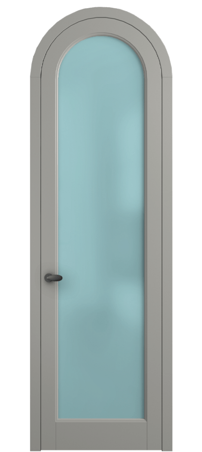 Межкомнатная дверь Палаццо 6814 Матовый нейтральный серый Сатинированное голубое стекло, триплекс Цена 26036640 so'm | Volhovec