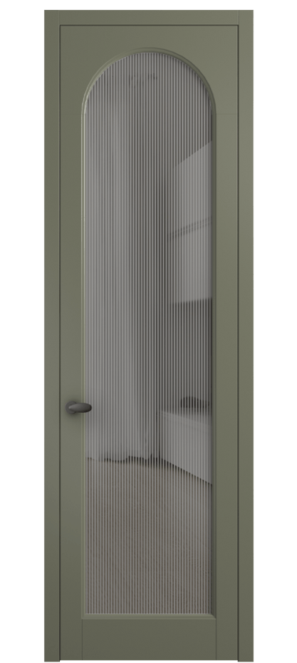 Межкомнатная дверь Палаццо 6804 Матовый оливковый тёмный Рифлёное серое стекло "Дюна", триплекс Цена 20914950 so'm | Volhovec