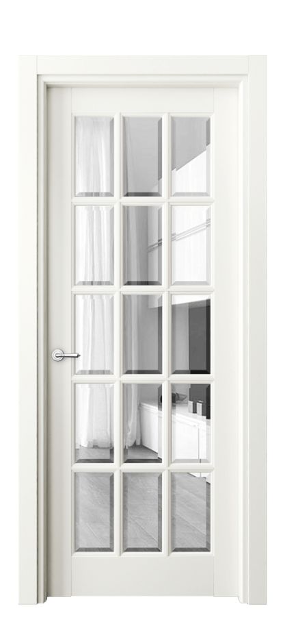 Дверь межкомнатная Тоскана Грильято 6311 Матовый жемчужный Прозрачное стекло с фацетом Гладкий наличник МЖМ Цена 116899 ₽ Наличники уже входят в базовый комплект. Фабрика дверей Волховец 8 (800) 551 43 19 Межкомнатная дверь Тоскана Грильято 6311 Матовый жемчужный Прозрачное стекло с фацетом Цена 116899 ₽ | Volhovec