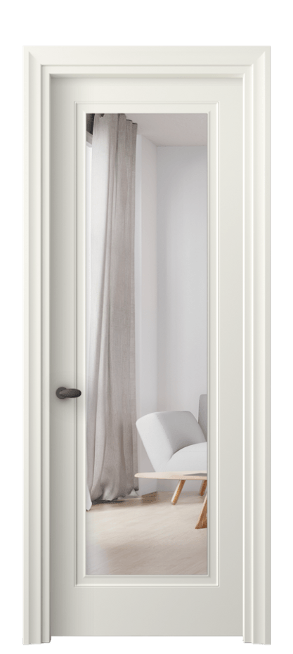 Межкомнатная дверь Esse 8503 Матовый жемчужный Двустороннее зеркало, триплекс, 7 мм Цена 59499 ₽ | Volhovec