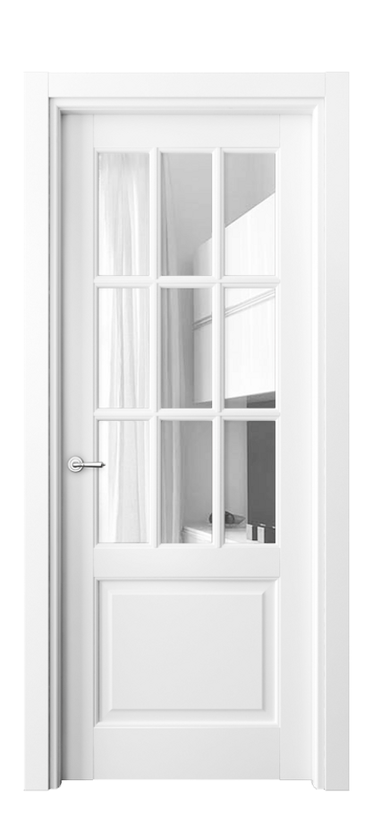 Межкомнатная дверь Toscana Grigliato 6312 Бук белоснежный Прозрачное стекло Цена 125330 сом | Volhovec