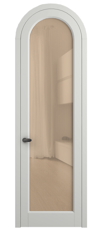 Межкомнатная дверь Палаццо 6814 Матовый светло-серый Рифлёное оранжевое стекло "Дюна", триплекс Цена 26625340 so'm | Volhovec