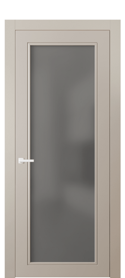 Межкомнатная дверь Neo Classic 8000 Матовый светло-бежевый Сатинированное серое стекло, триплекс Цена 15163900 so'm | Volhovec