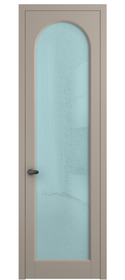 Межкомнатная дверь Палаццо 6804 Матовый бисквитный Фактурное голубое стекло "Лёд", триплекс Цена 20914950 so'm | Volhovec
