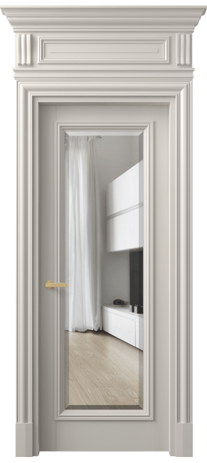 Межкомнатная дверь Антик 7300 Матовый облачно-серый Прозрачное стекло с фацетом Цена 162309 ₽ | Volhovec