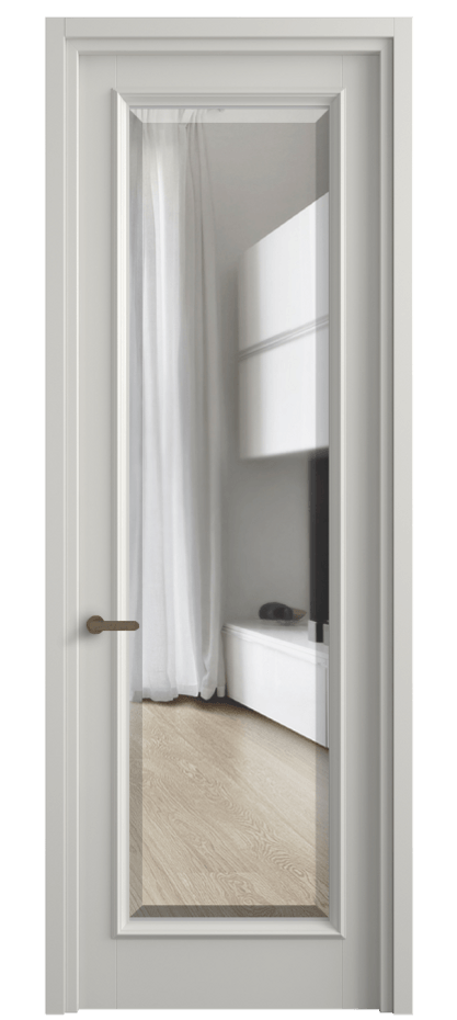 Межкомнатная дверь Шарм 6702 Матовый серый Прозрачное стекло с фацетом Цена 20076500 so'm | Volhovec