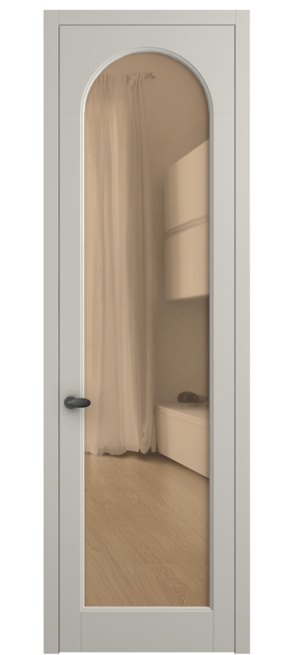 Межкомнатная дверь Палаццо 6804 Матовый облачно-серый Прозрачное оранжевое стекло, триплекс Цена 19696950 so'm | Volhovec