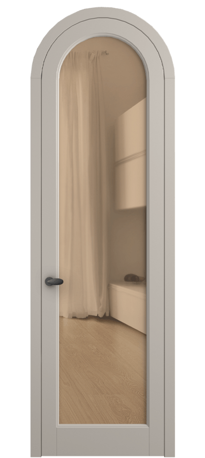 Межкомнатная дверь Палаццо 6814 Матовый светло-бежевый Прозрачное оранжевое стекло, триплекс Цена 25407340 so'm | Volhovec