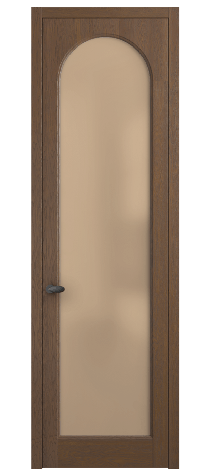 Межкомнатная дверь Палаццо 6804 Дуб каштановый матовый Сатинированное оранжевое стекло, триплекс Цена 30963450 so'm | Volhovec