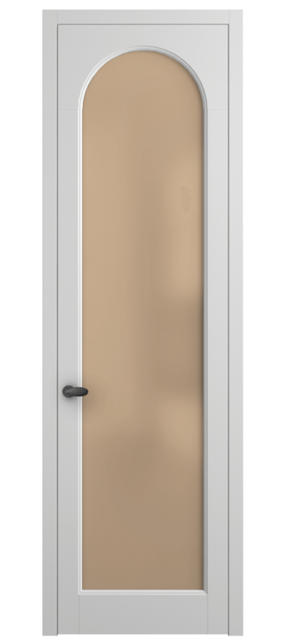 Межкомнатная дверь Палаццо 6804 Матовый белоснежный Сатинированное оранжевое стекло, триплекс Цена 97029 ₽ | Volhovec