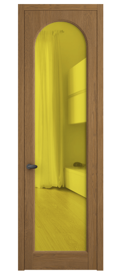Межкомнатная дверь Палаццо 6804 Дуб пряный матовый Прозрачное жёлтое стекло, триплекс Цена 30963450 so'm | Volhovec