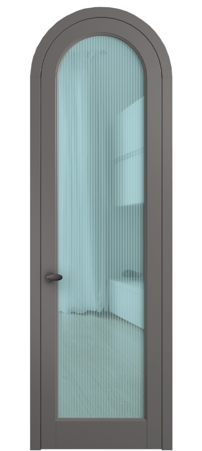 Межкомнатная дверь Палаццо 6814 Матовый классический серый Рифлёное голубое стекло "Мору", триплекс Цена 27031340 so'm | Volhovec